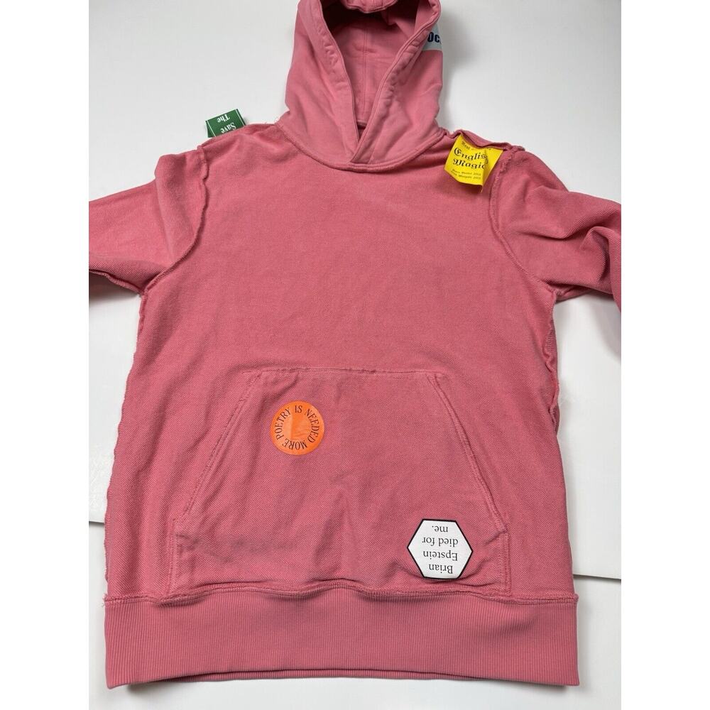 Helmut Lang x Jeremy Deller Pink Hoodie Oversized Sweatshirt Reversible XS